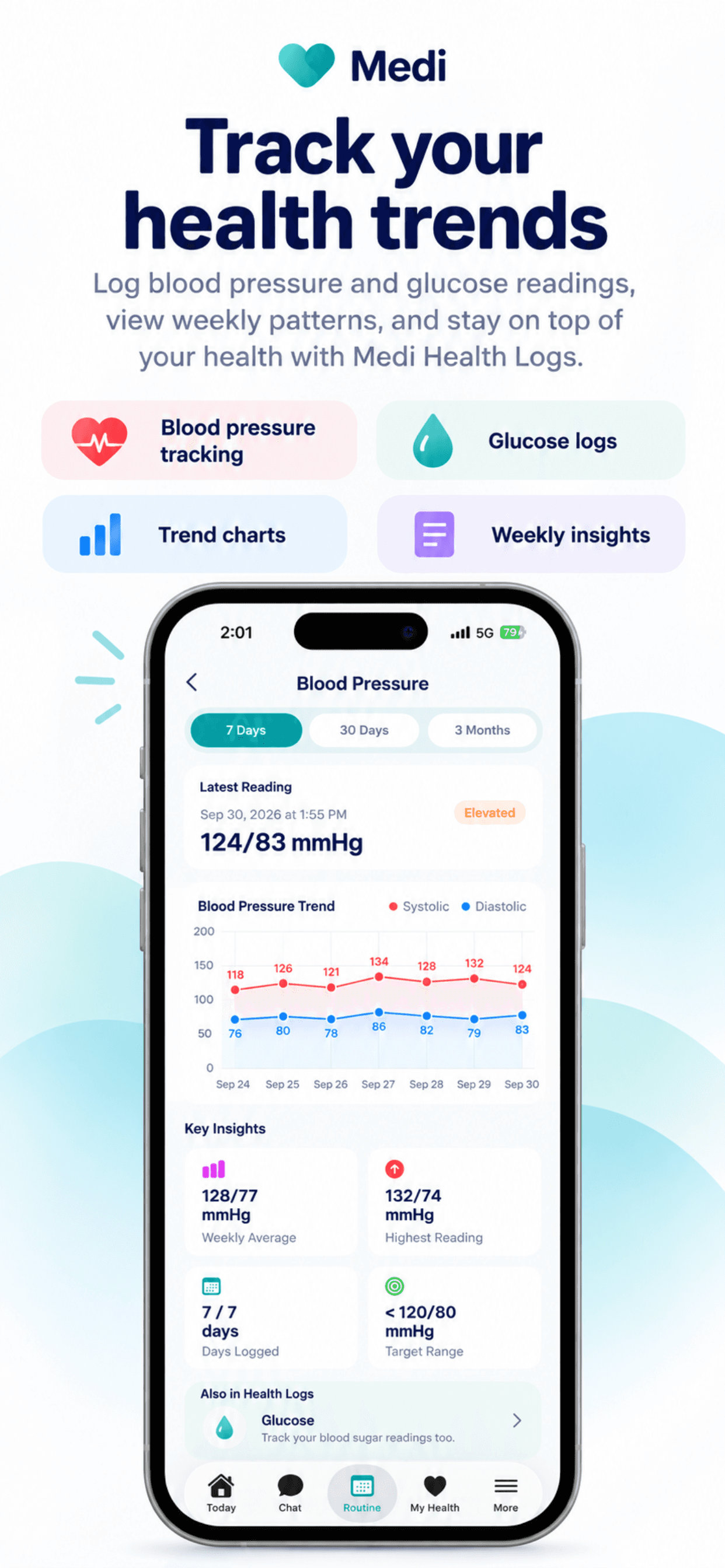 Track your health trends in Medi